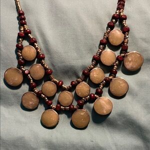 Jade Inlaid Vintage Afghan Kuchi Belly Dancing Necklace